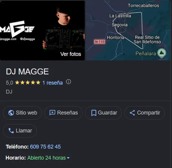 Perfil de Google de DJ MAGGE