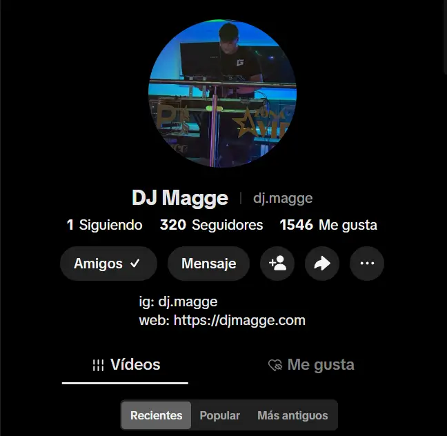 Perfil de TikTok de DJ MAGGE